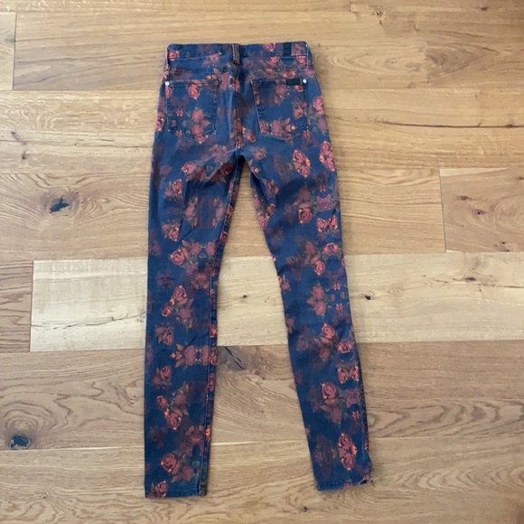 7 For All Mankind jeans, rose print - Picture 2 of 9